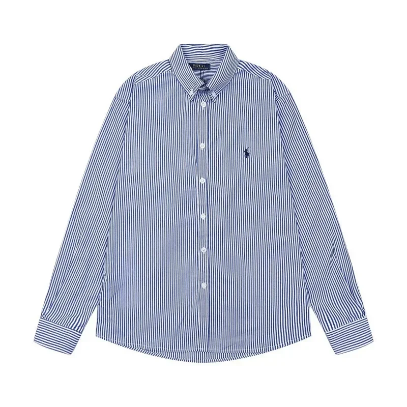 Polo Blue & White Striped Long - Sleeved Button - Long-Sleeve Shirt