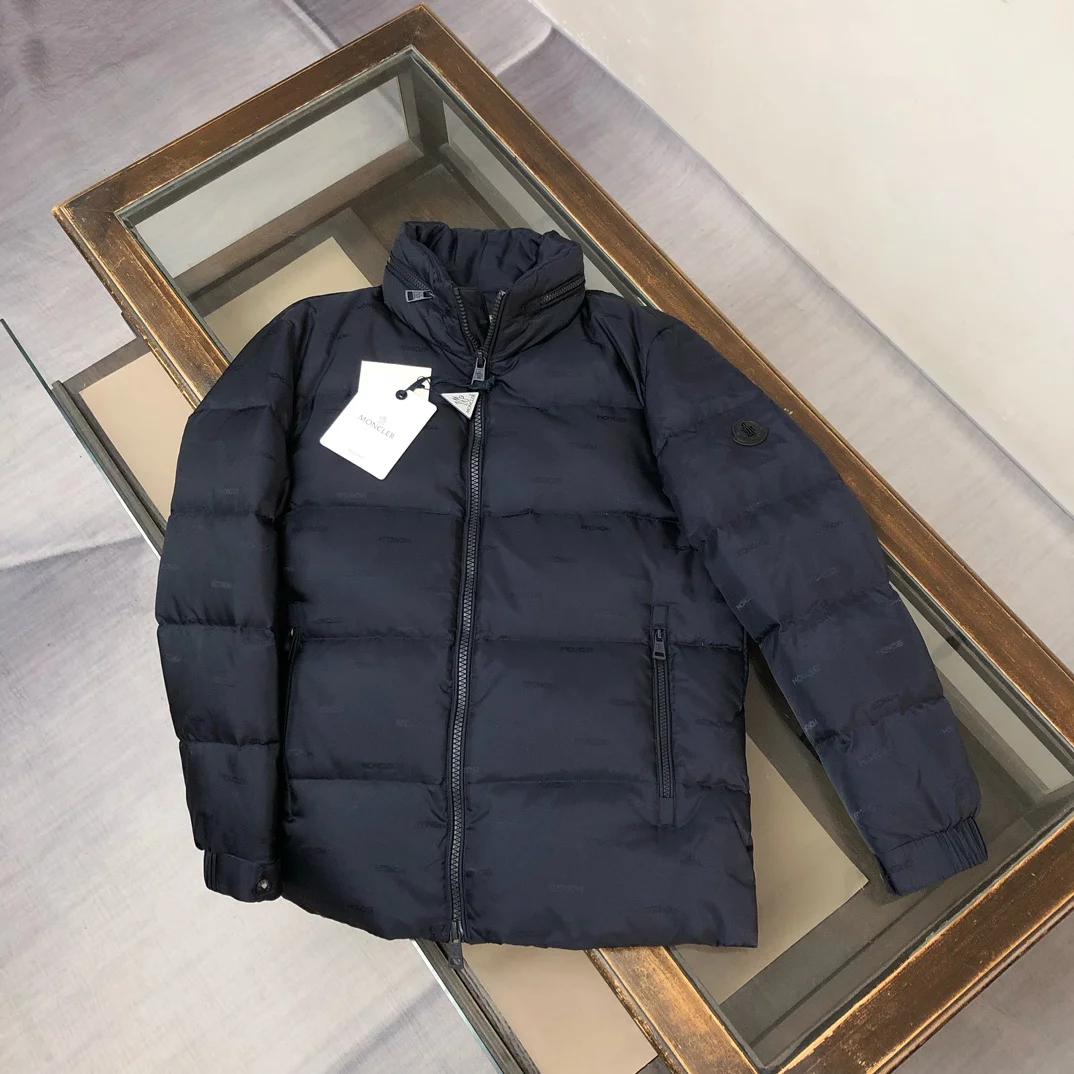 Moncler Winter New Dark Logo-Patterned Hooded Down Jackets
