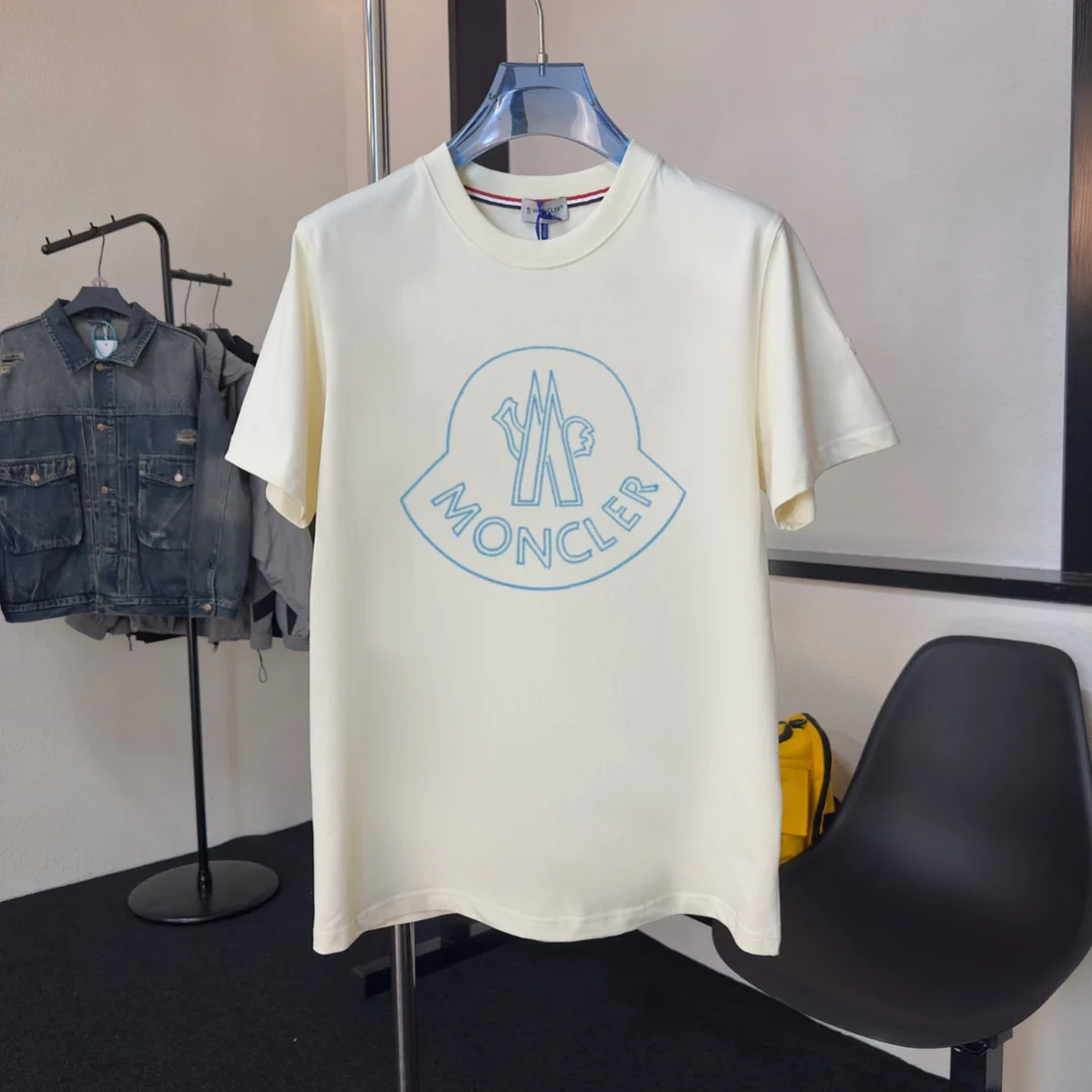 Moncler 2025 Beige Crew T-Shirt (NFC, Embroidery)