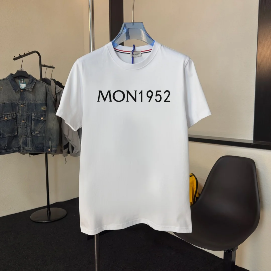 Moncler 2025 White Crew Neck T-Shirt NFC Embroidery