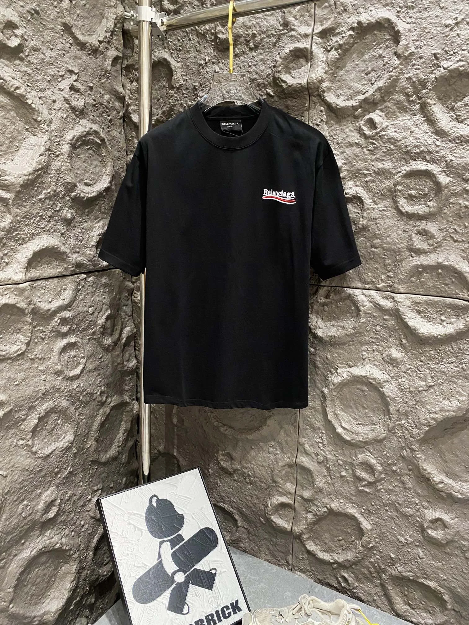 Balenciaga 2024 SS Black Coke Wave Embro T-Shirt
