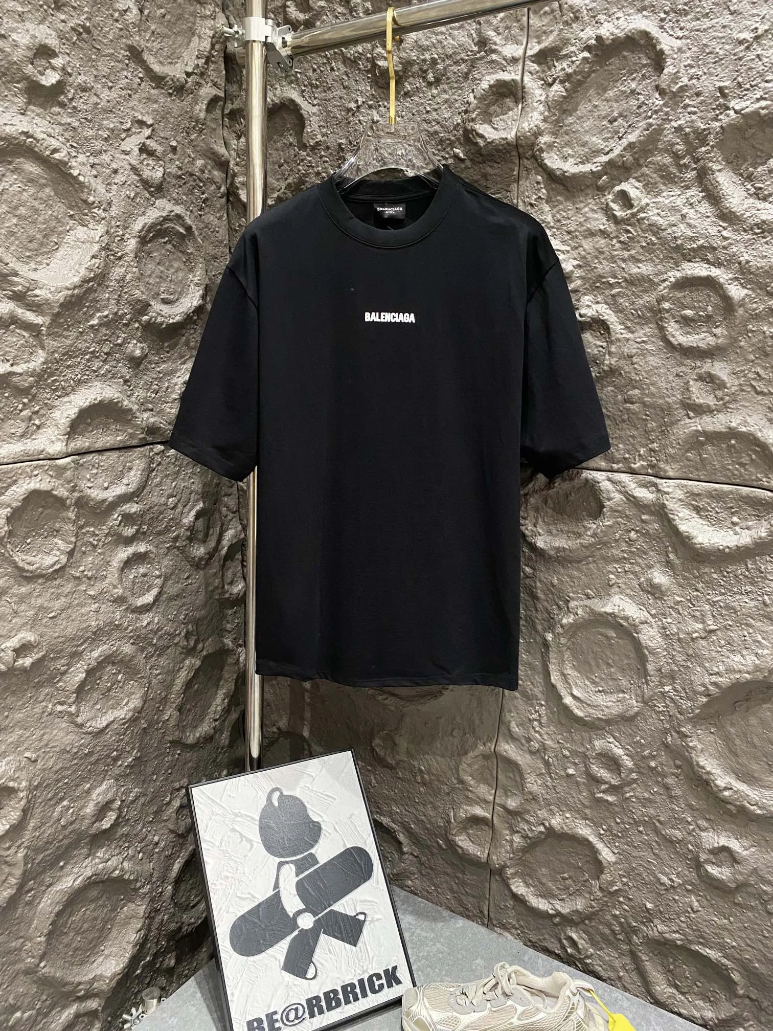 Balenciaga Black Logo Oversized Cotton T-Shirt