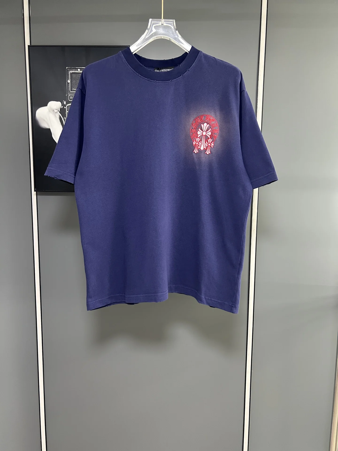 Chrome Hearts 25ss Navy Gradient Embro T-Shirt