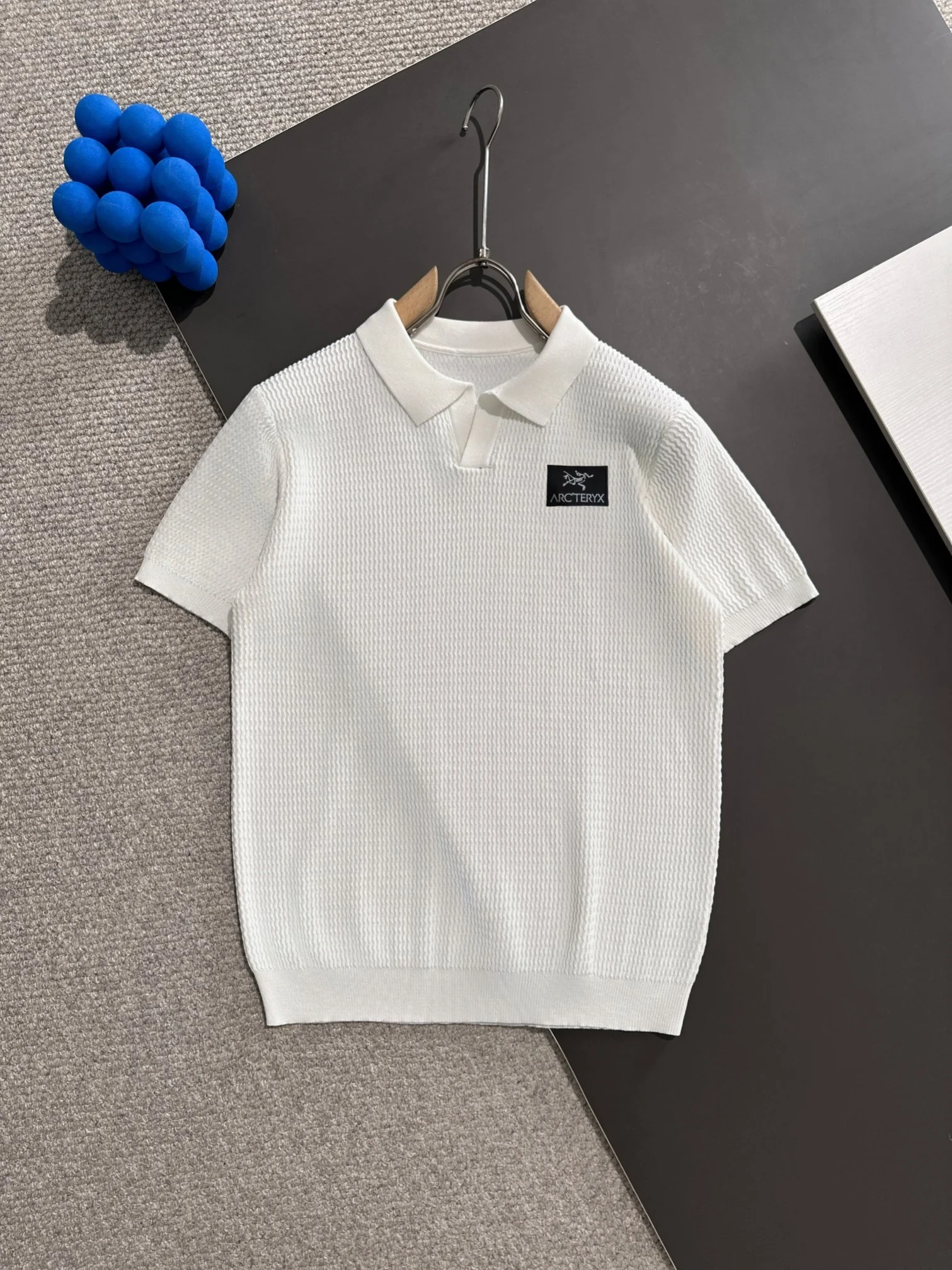 Arc'teryx 2025 Summer White Knit Polo Short-Sleeve Shirt