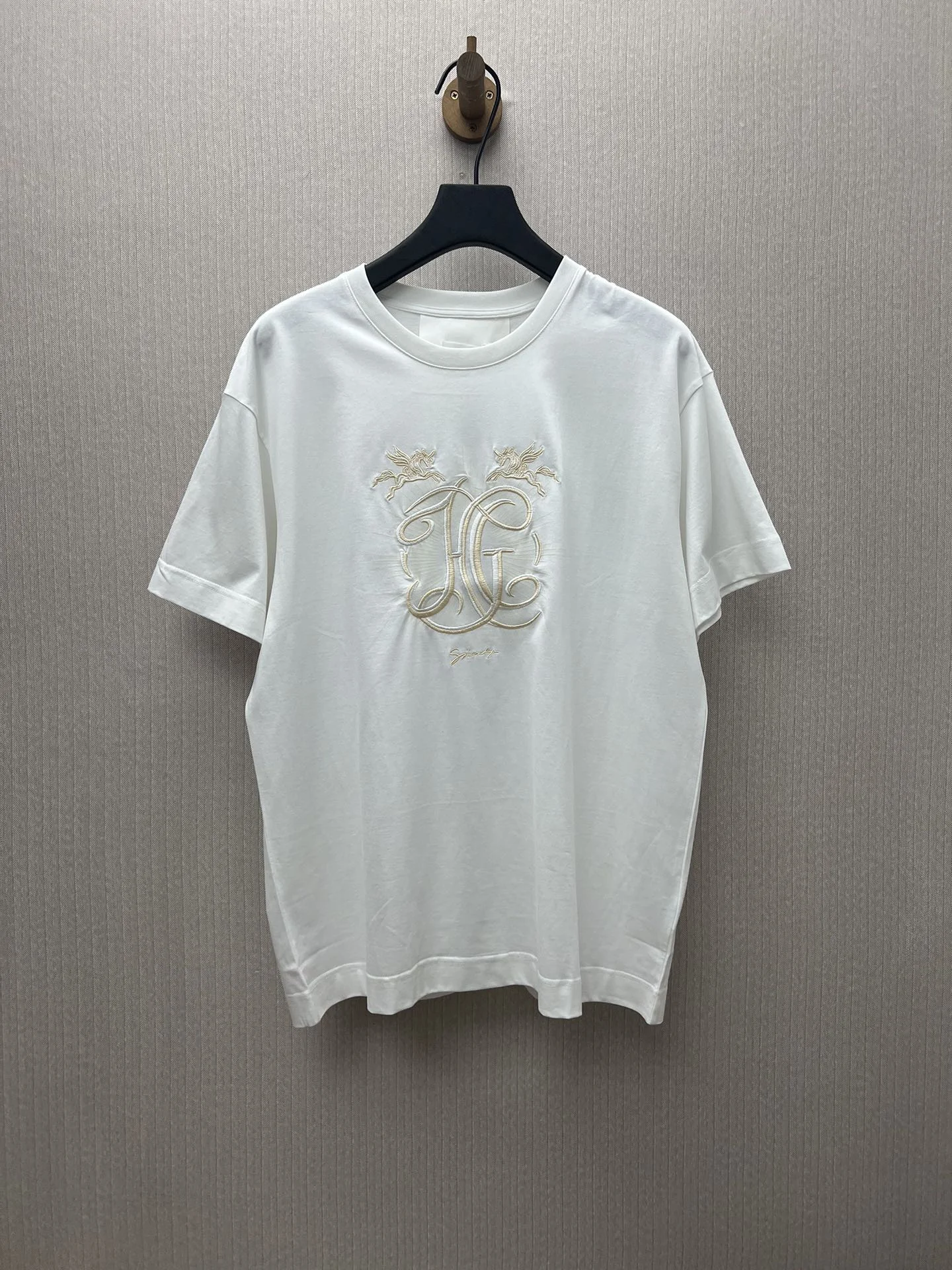 Givenchy 25ss Men's White HG Embroidered T-Shirt
