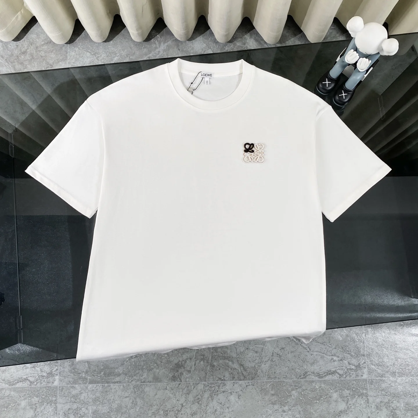 Loewe White Logo-Embroidered Cotton Crew-Neck T-Shirt