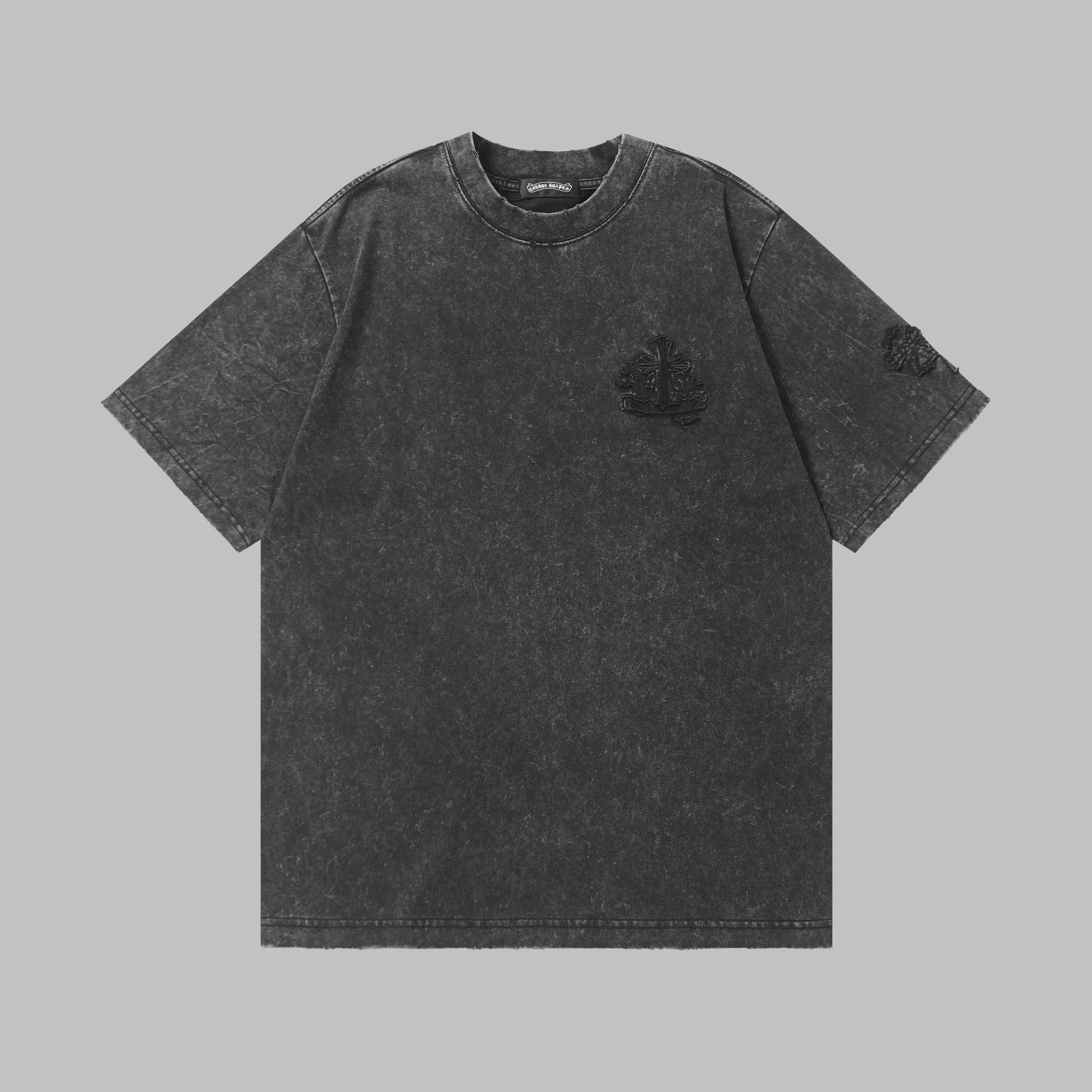 Chrome Hearts 2025 Black AcidWash Cross T-Shirt
