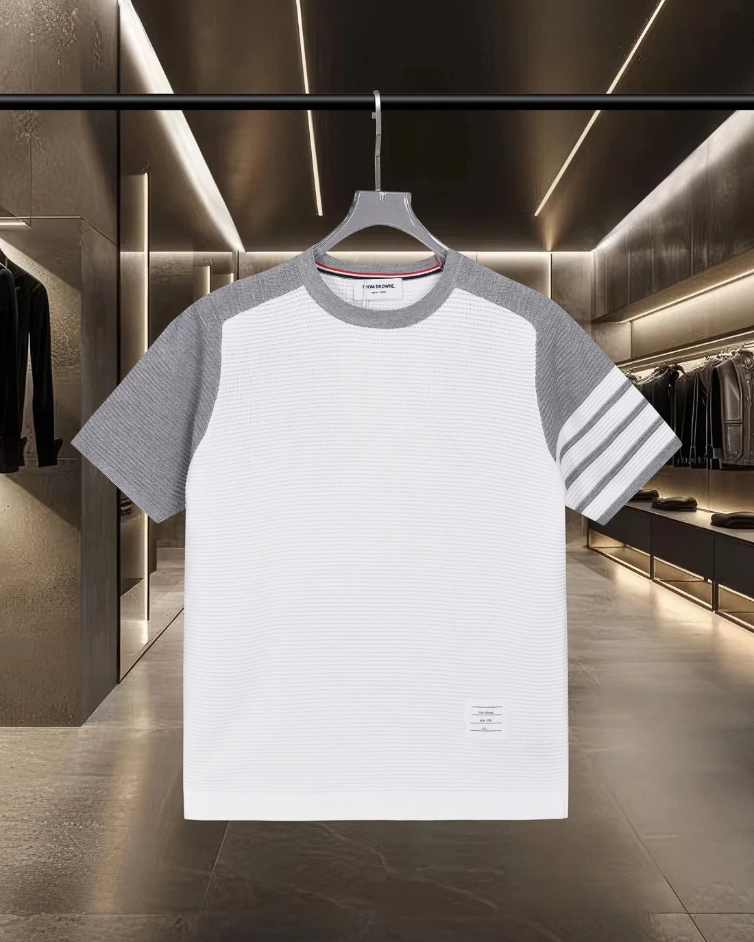 Thom Browne 2025ss W&G 4Stripe Knit T-Shirt