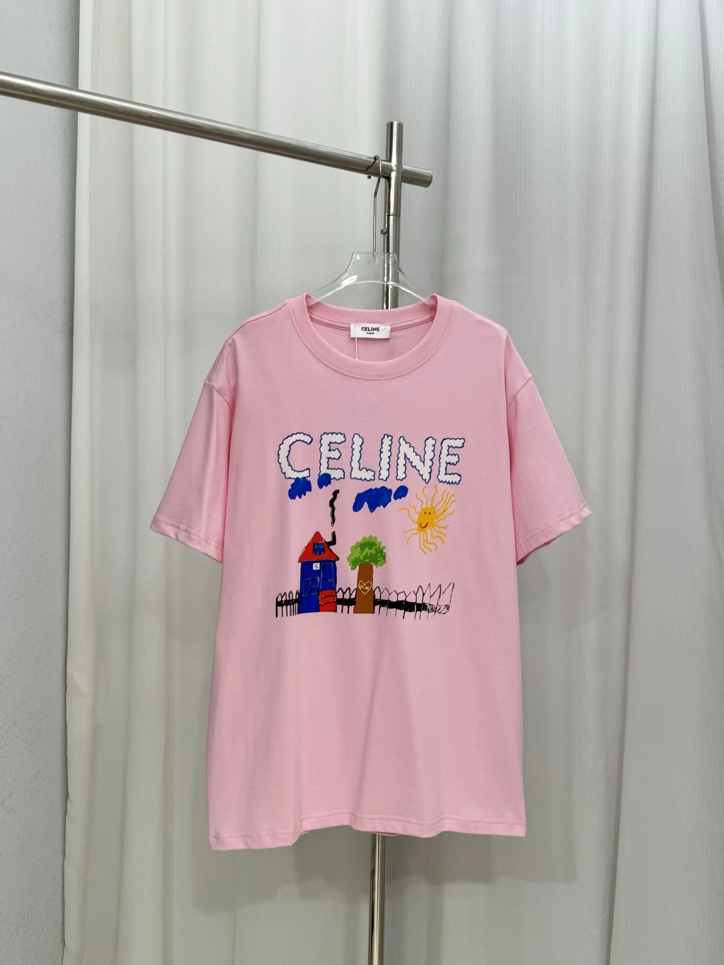 Celine Pink Cartoon Painting Logo Unisex T-Shirt