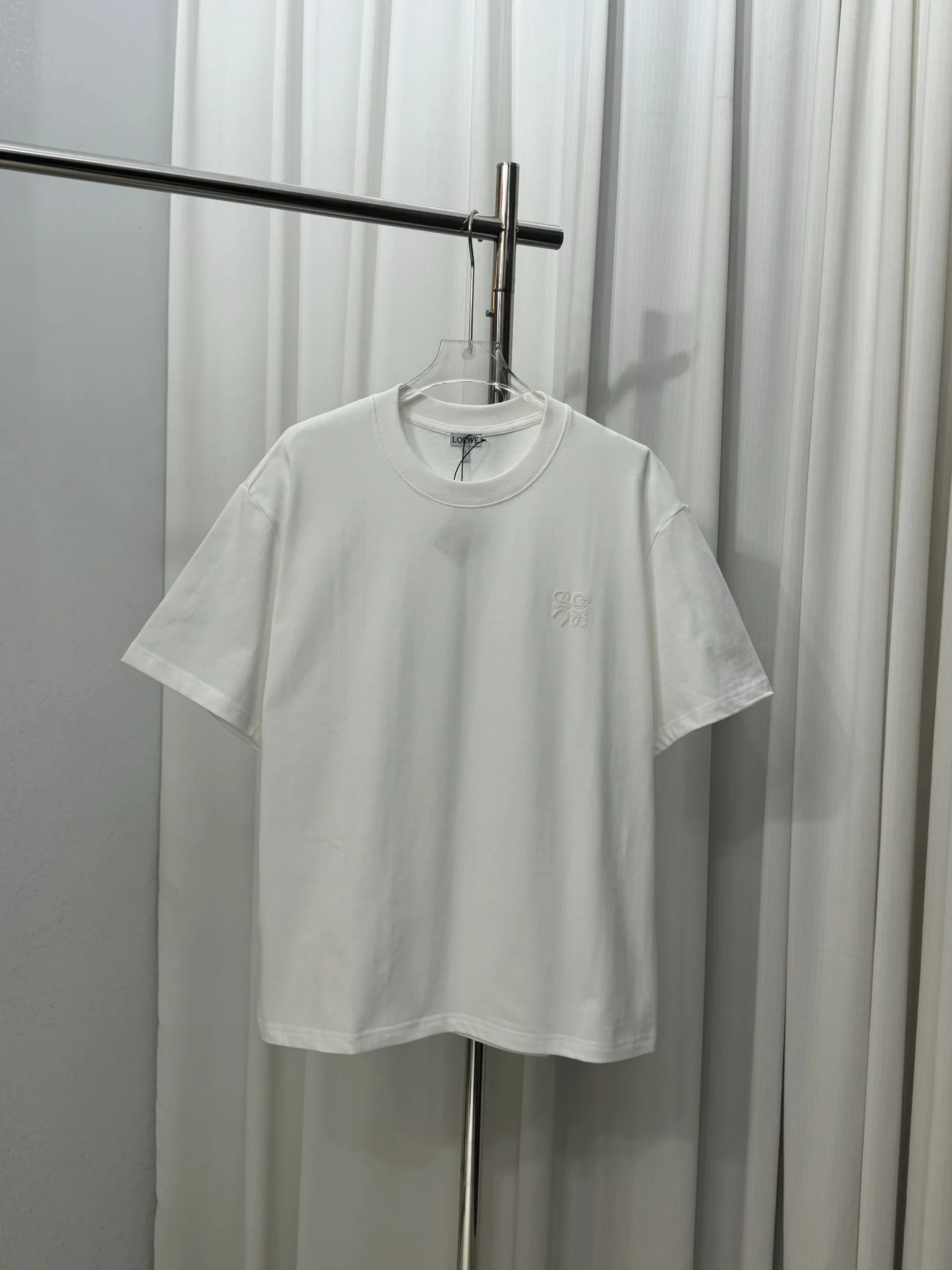 Loewe White Embroidered Logo Unisex T-Shirt