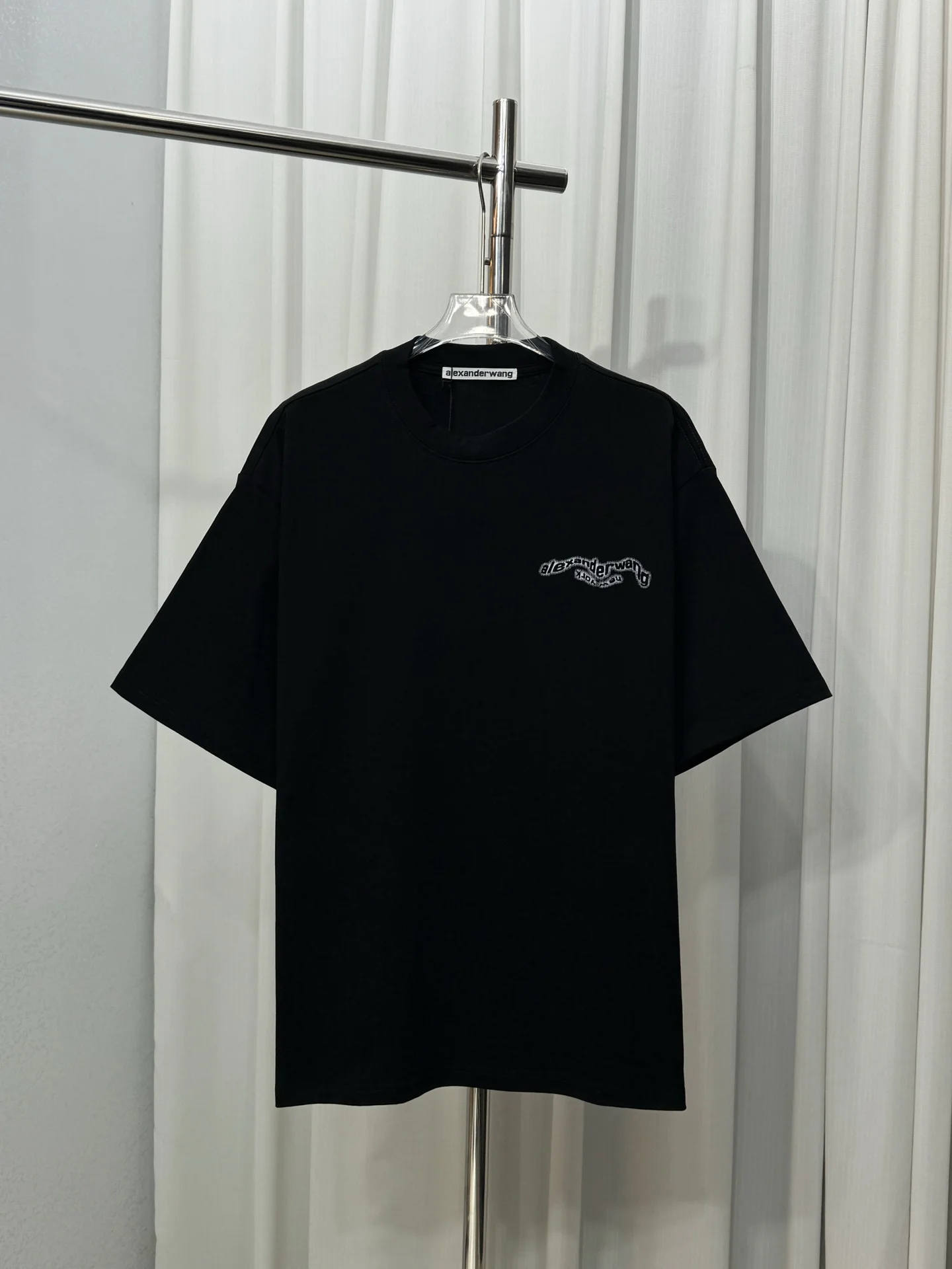 Alexander Wang Black Foam-Print Logo Unisex T-Shirt