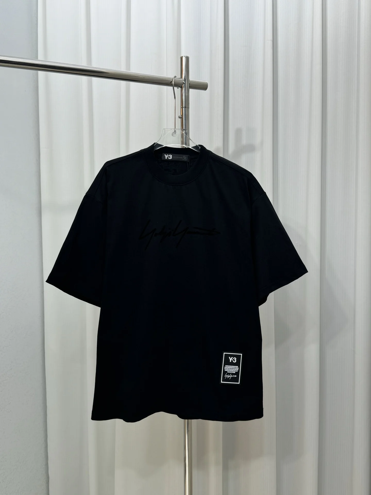 Y-3 Black Unisex Cotton T-Shirt With Logo Design