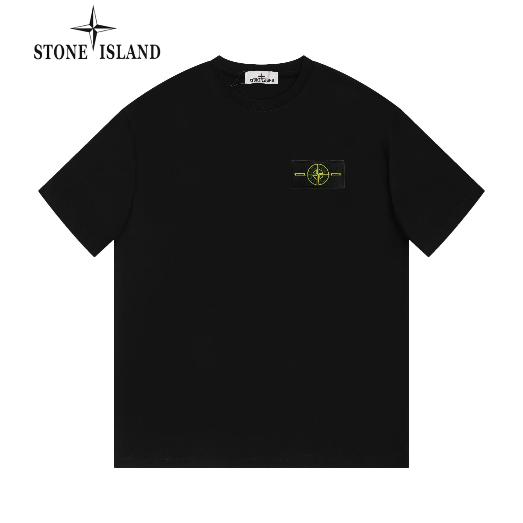 STONE ISLAND Black Logo Crew Neck T-Shirt