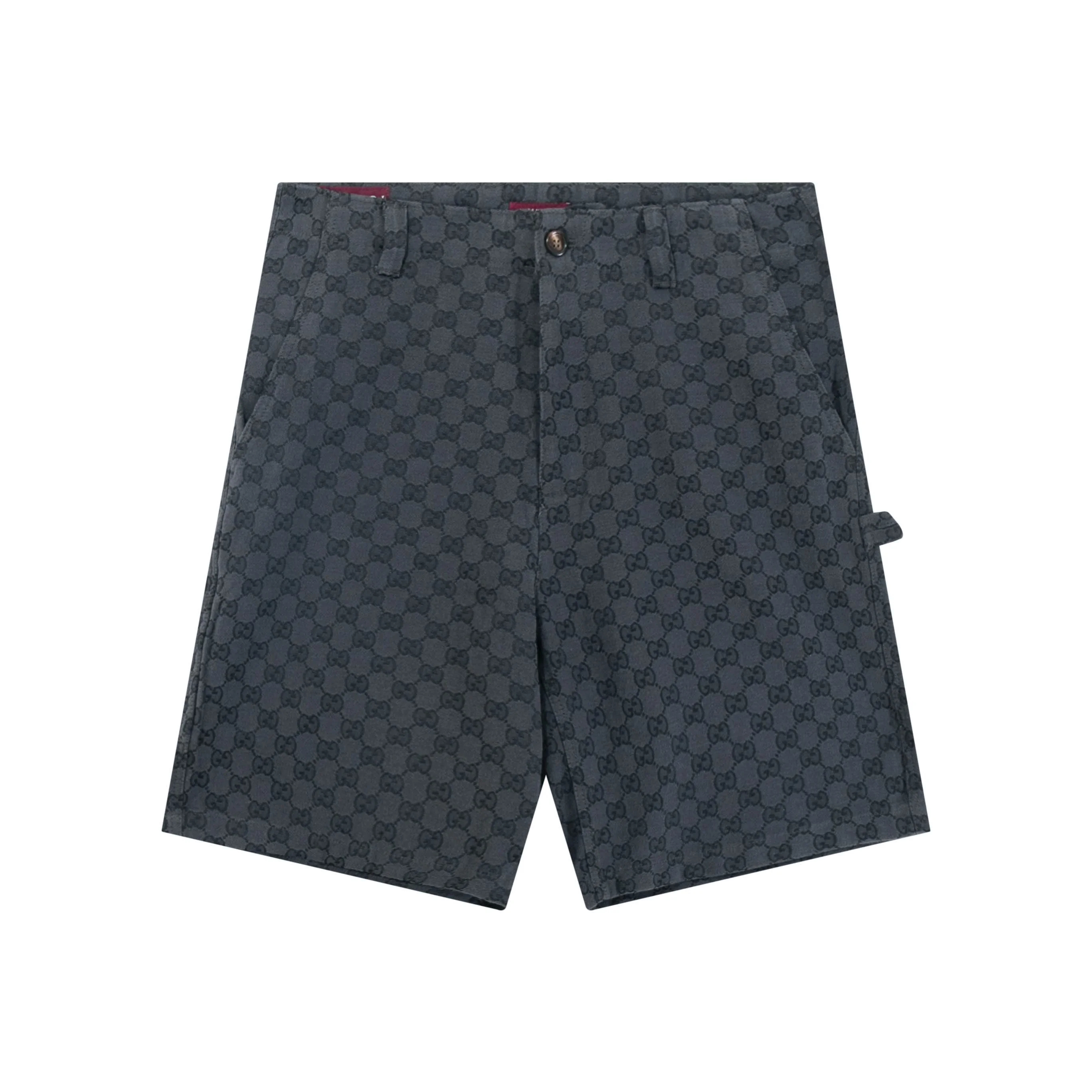 Gucci Dark Gray GG Logo Jacquard Loose Shorts