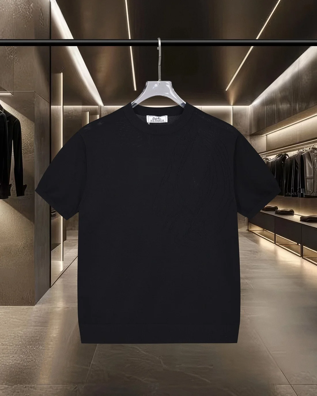 Burberry Black Horse Logo Jacquard Knit Casual T-Shirt 2025ss