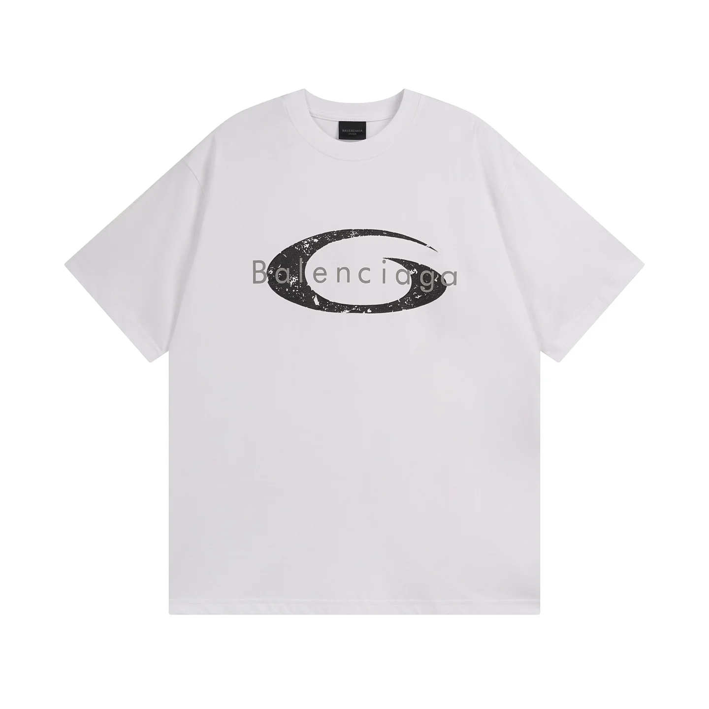 Balenciaga Distressed Logo White OS T-Shirt