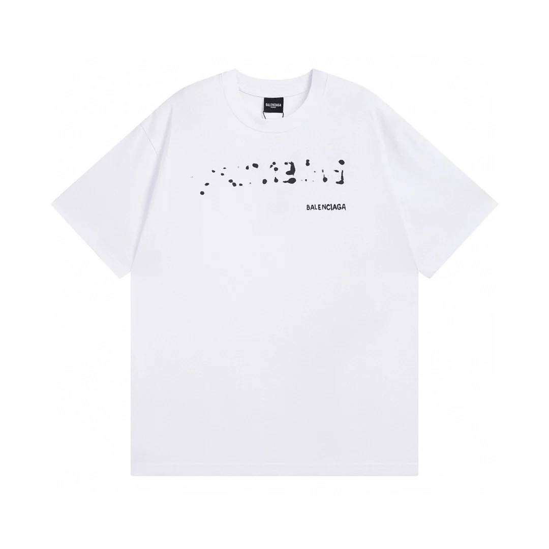 Balenciaga White Blurred Print Oversized T-Shirt