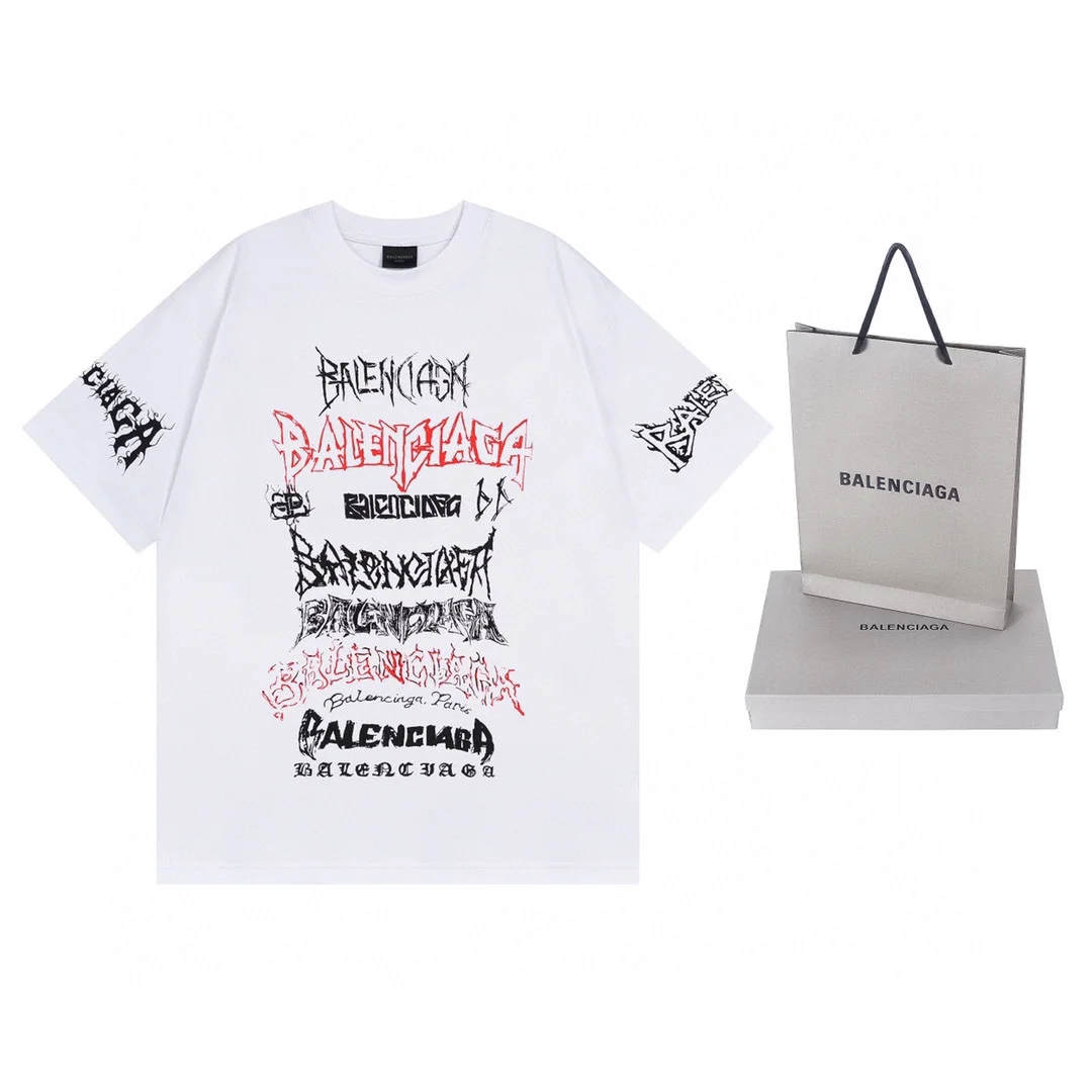 Balenciaga 2024 Dragon Print White Loose T-Shirt