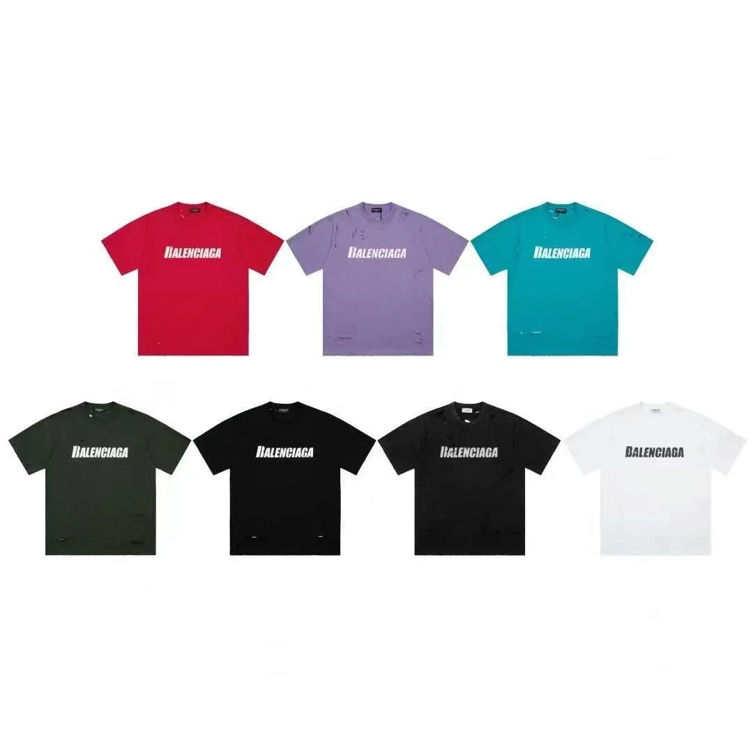 Balenciaga Oversized Distressed Logo T-Shirt(5C)