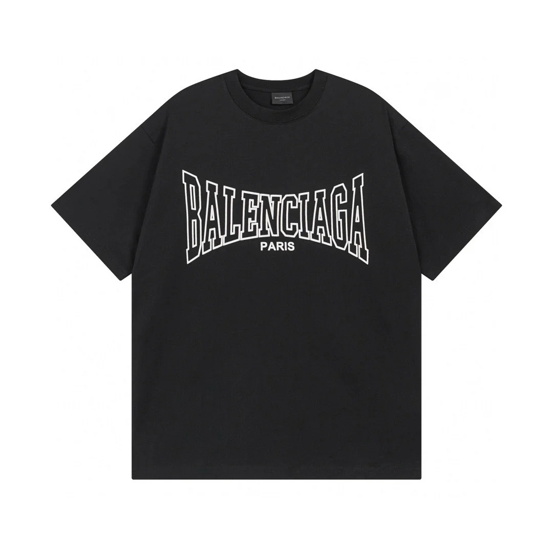 Balenciaga Black Crackle Logo Oversized T-Shirt