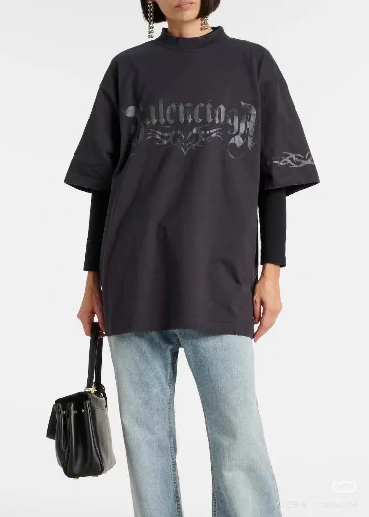 Balenciaga Black Totem Heart Cracked OS T-Shirt