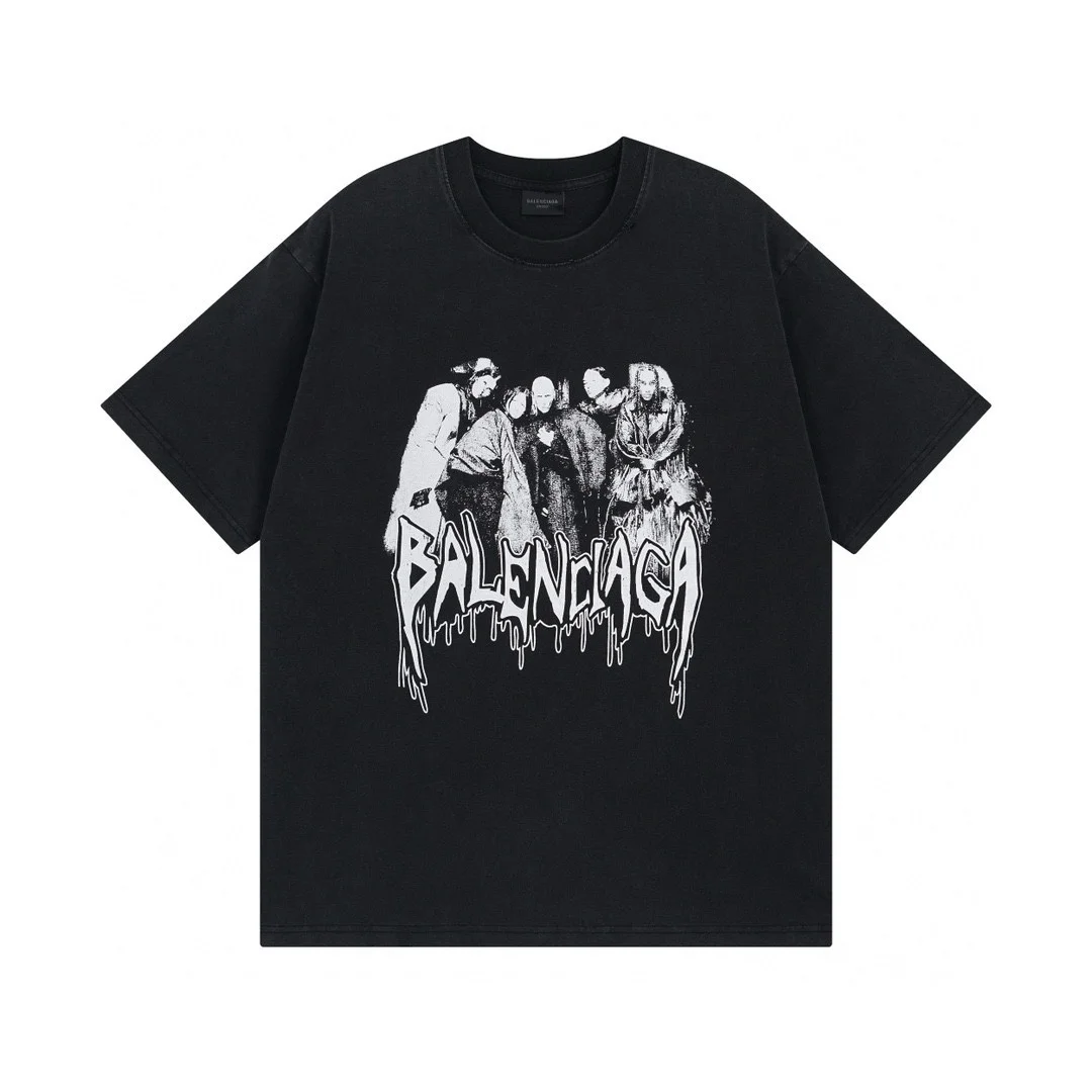 Balenciaga Washed Black Montaigne Art OS T-Shirt