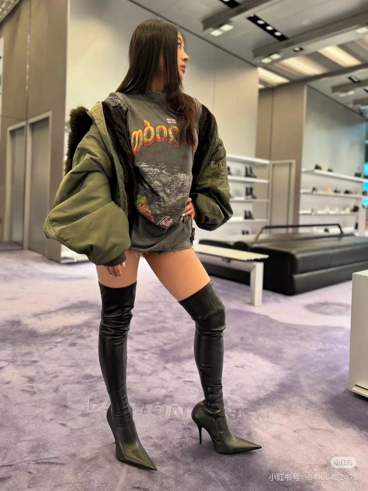 Balenciaga Washed Black Distressed OS T-Shirt