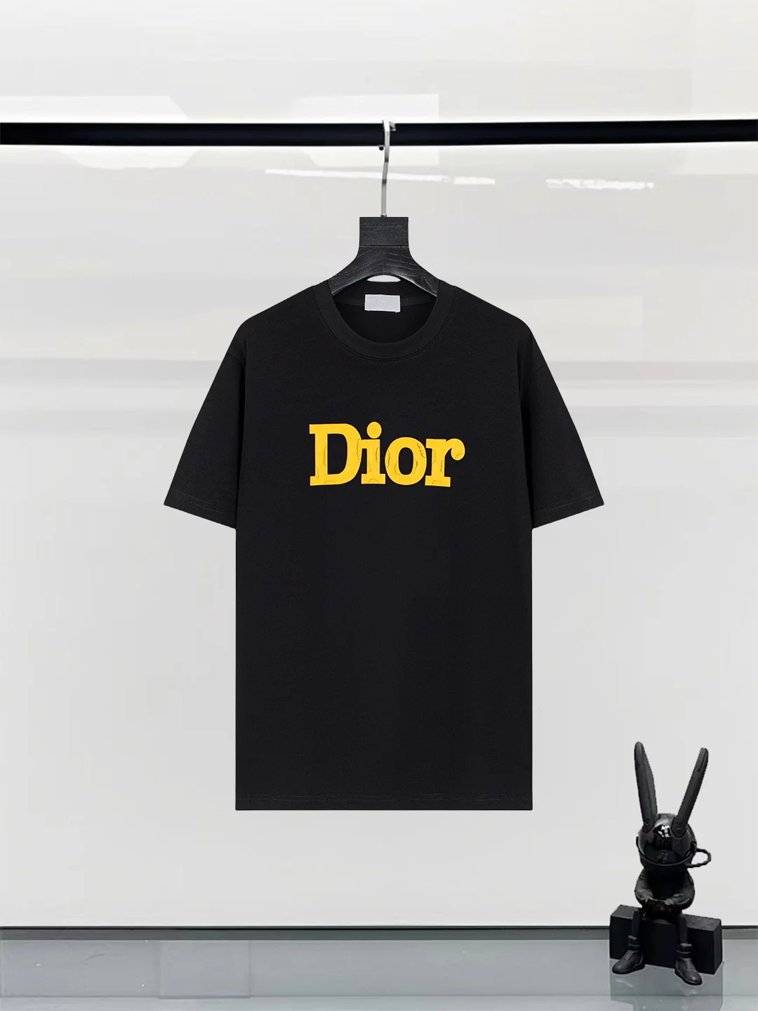 Dior 25ss Black Logo-Print Cotton T-Shirt