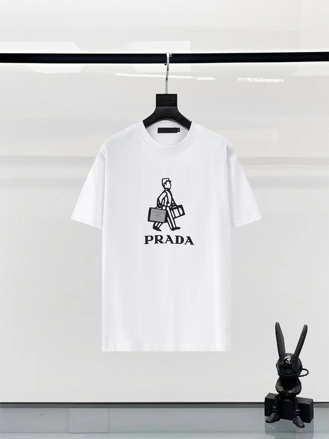 Prada White 25ss Logo Printed Cotton T-Shirt