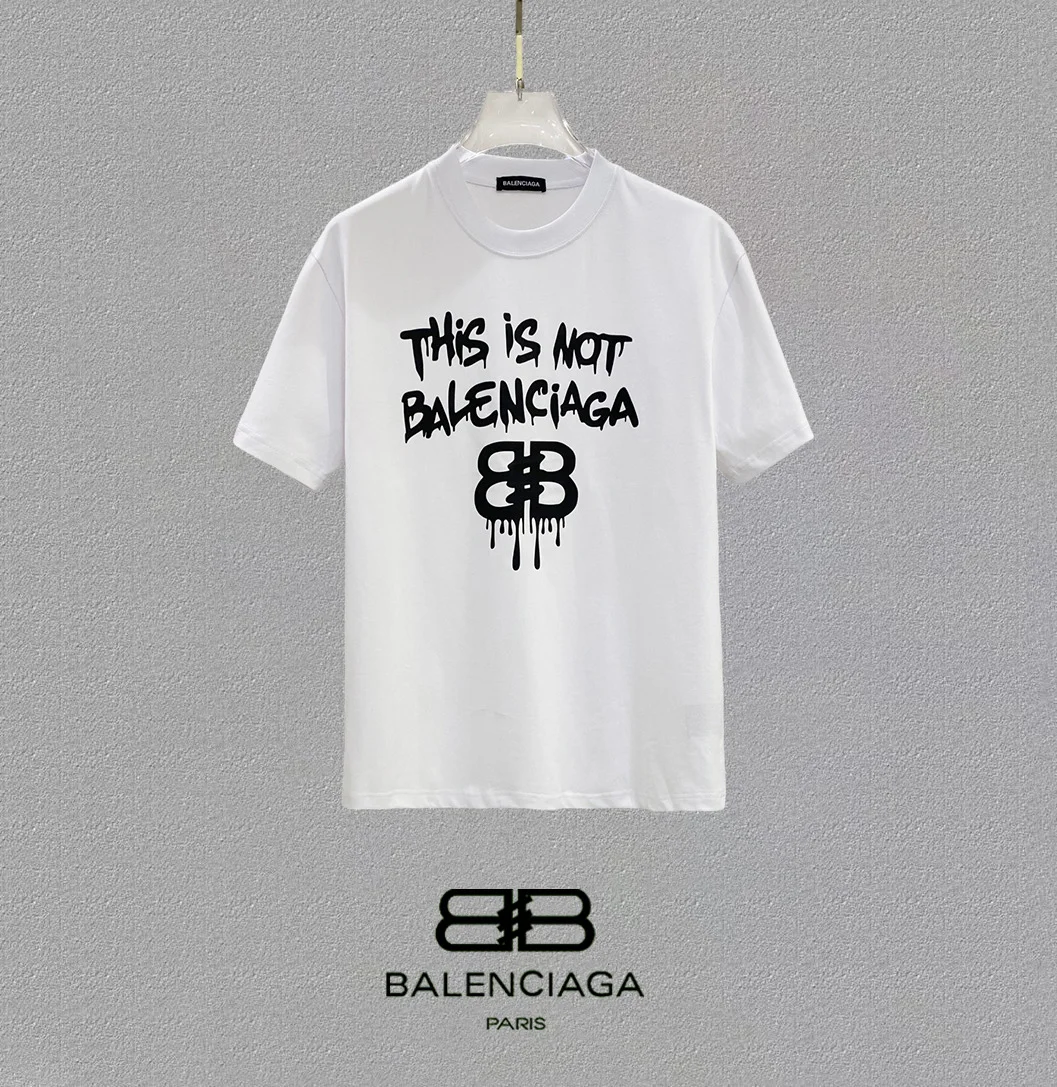 Balenciaga SS25 White Logo Print Crewneck T-Shirt