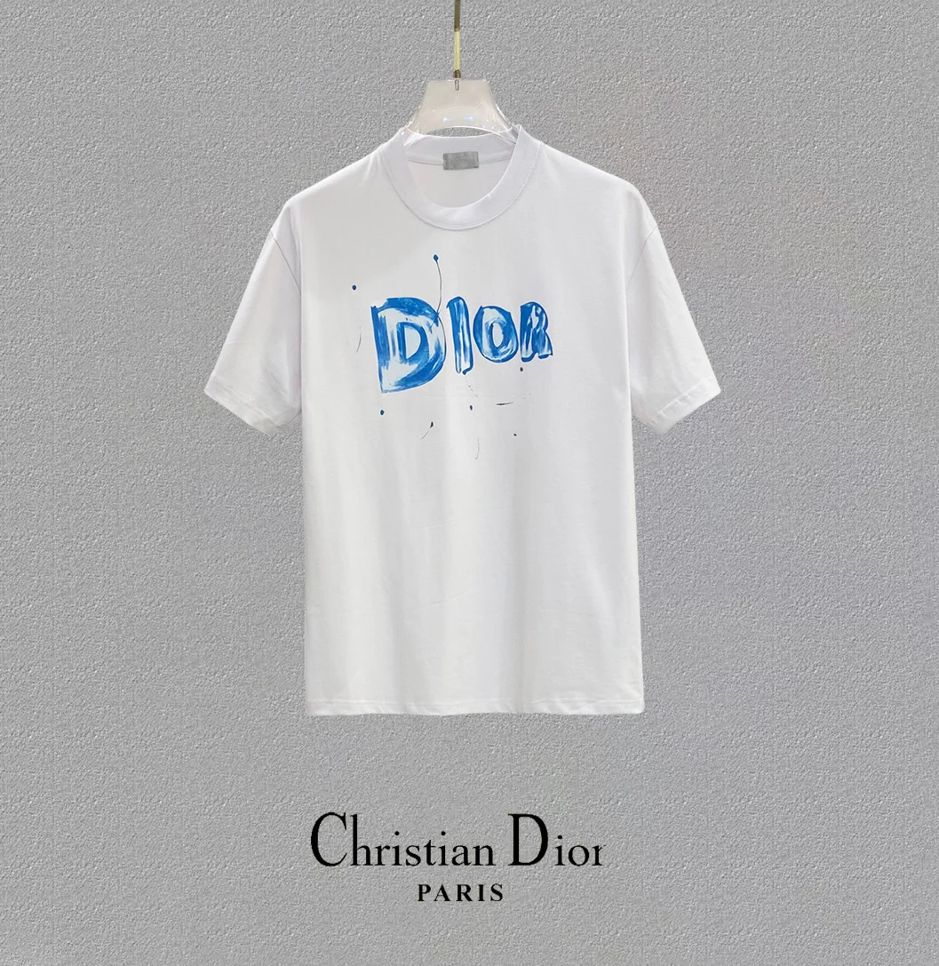 Dior 25SS White Logo Print Crew-Neck T-Shirt