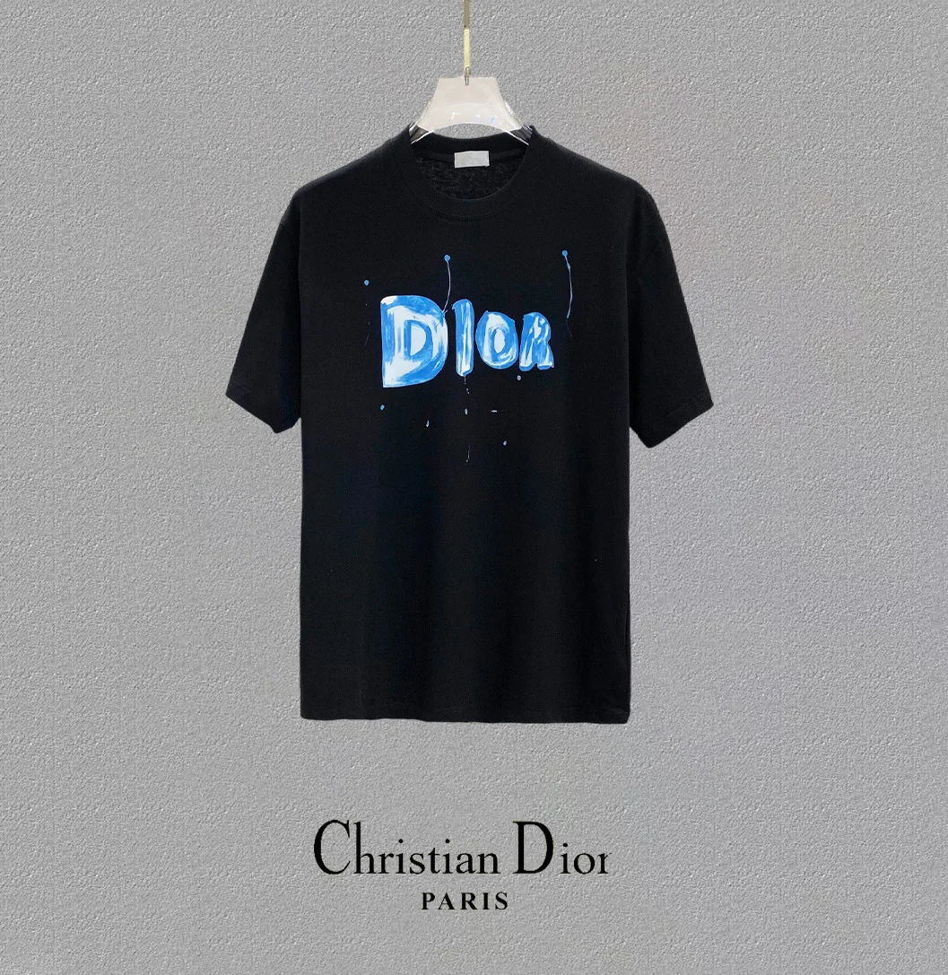 Dior 25SS Black OS Logo-Printed Crew-Neck T-Shirt