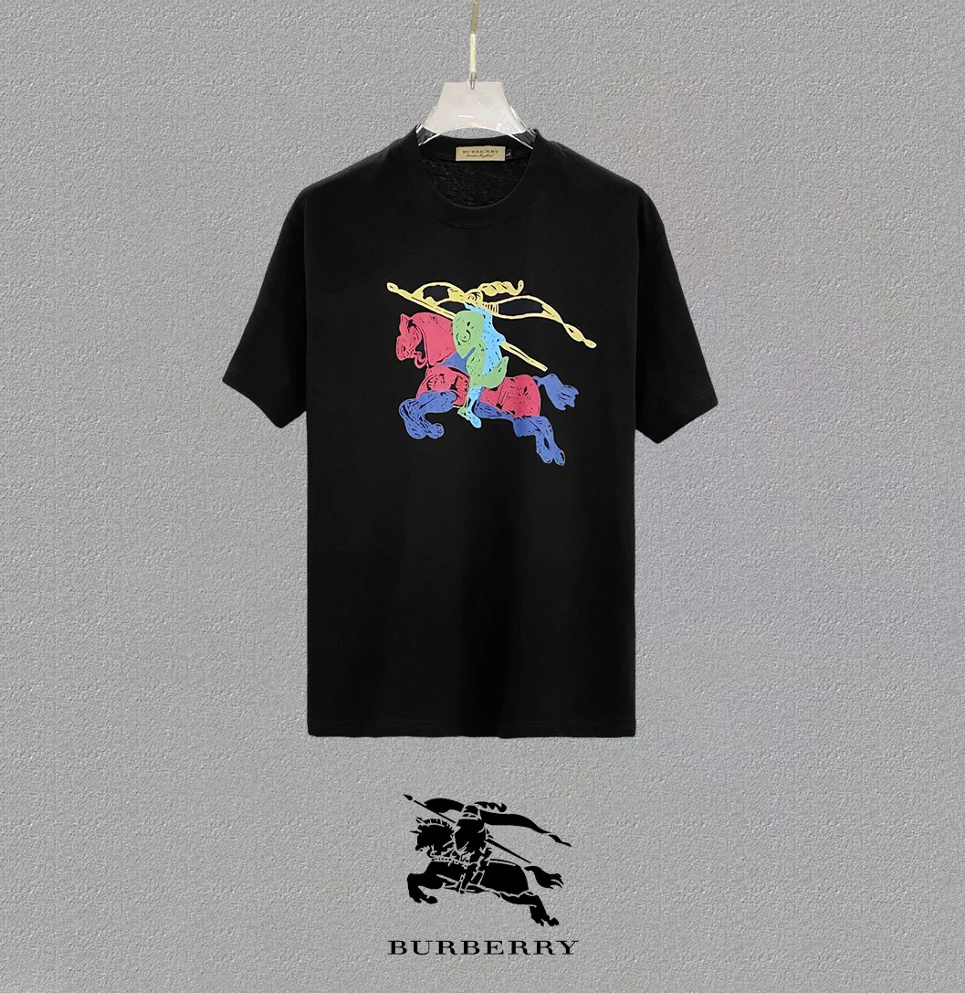 Burberry Black Logo Printed Loose Crew T-Shirt