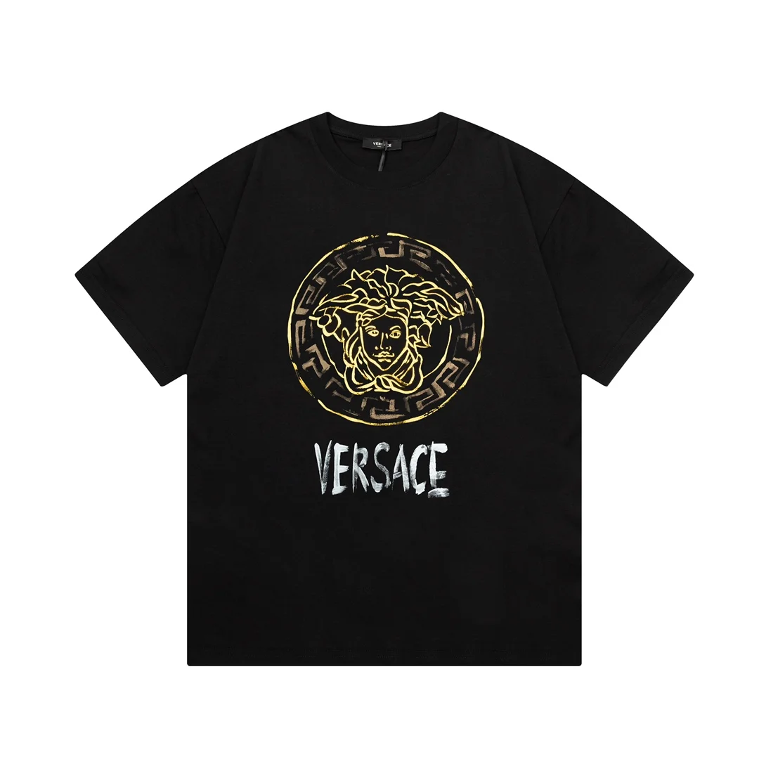Versace Black Medusa Gold-Black Graffiti T-Shirt