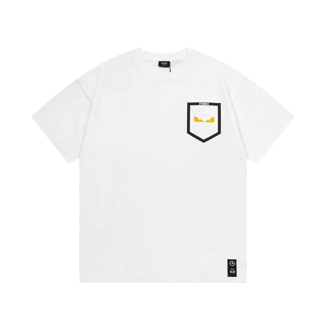 Fendi White Devil Eyes Pocket T-Shirt