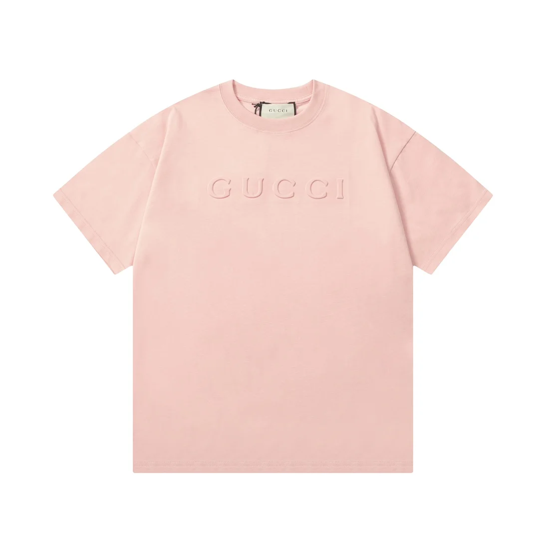 Gucci Pink Embossed Logo T-Shirt