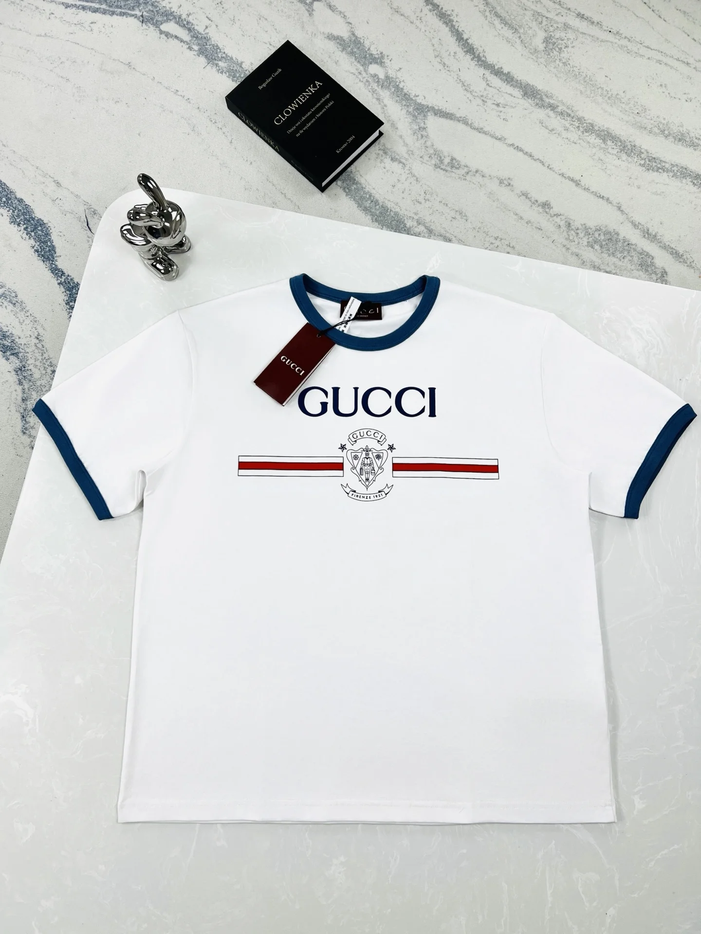 Gucci 25ss White 1921 Badge Print Ringer T-Shirt