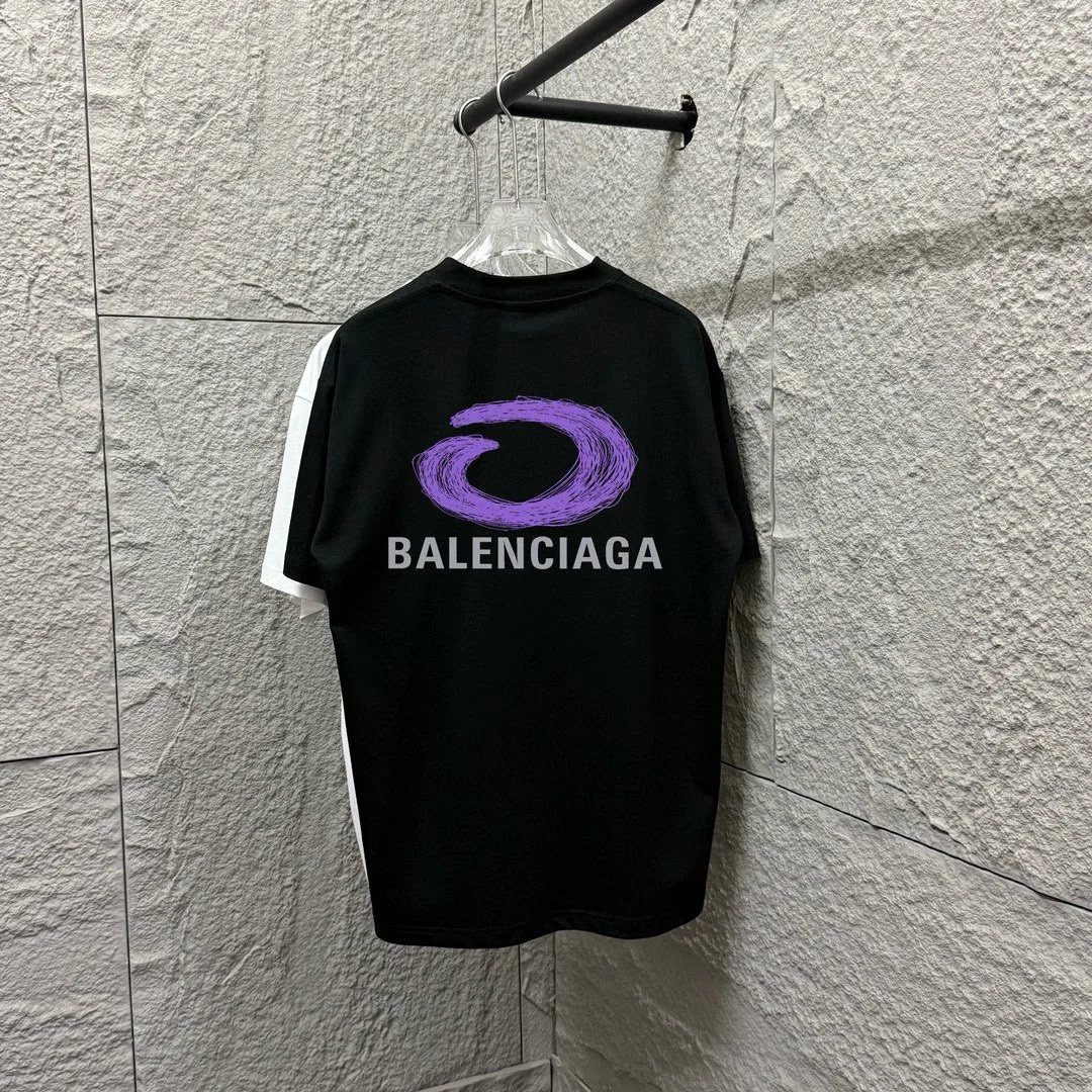 Balenciaga Black Logo-Print Cotton SS T-Shirt