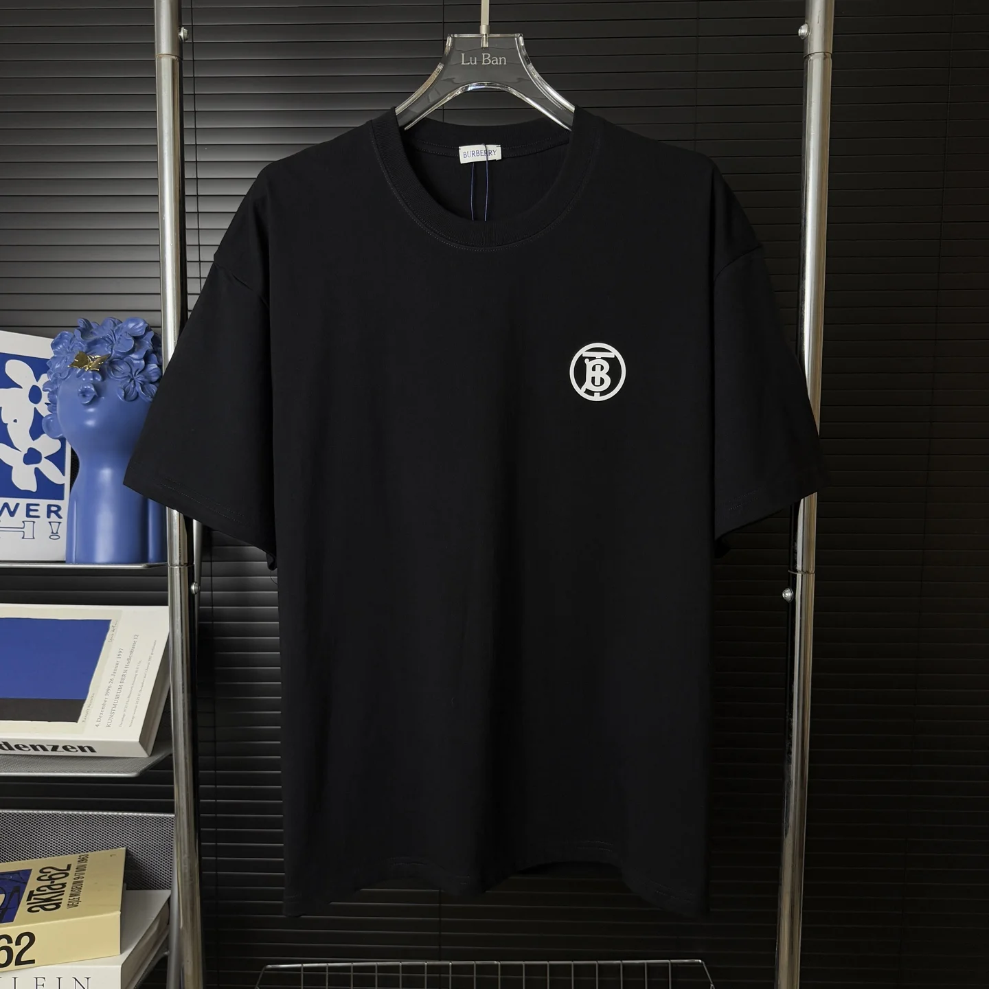 Burberry Black 3D Logo Heavy Cotton Crew Neck T-Shirt