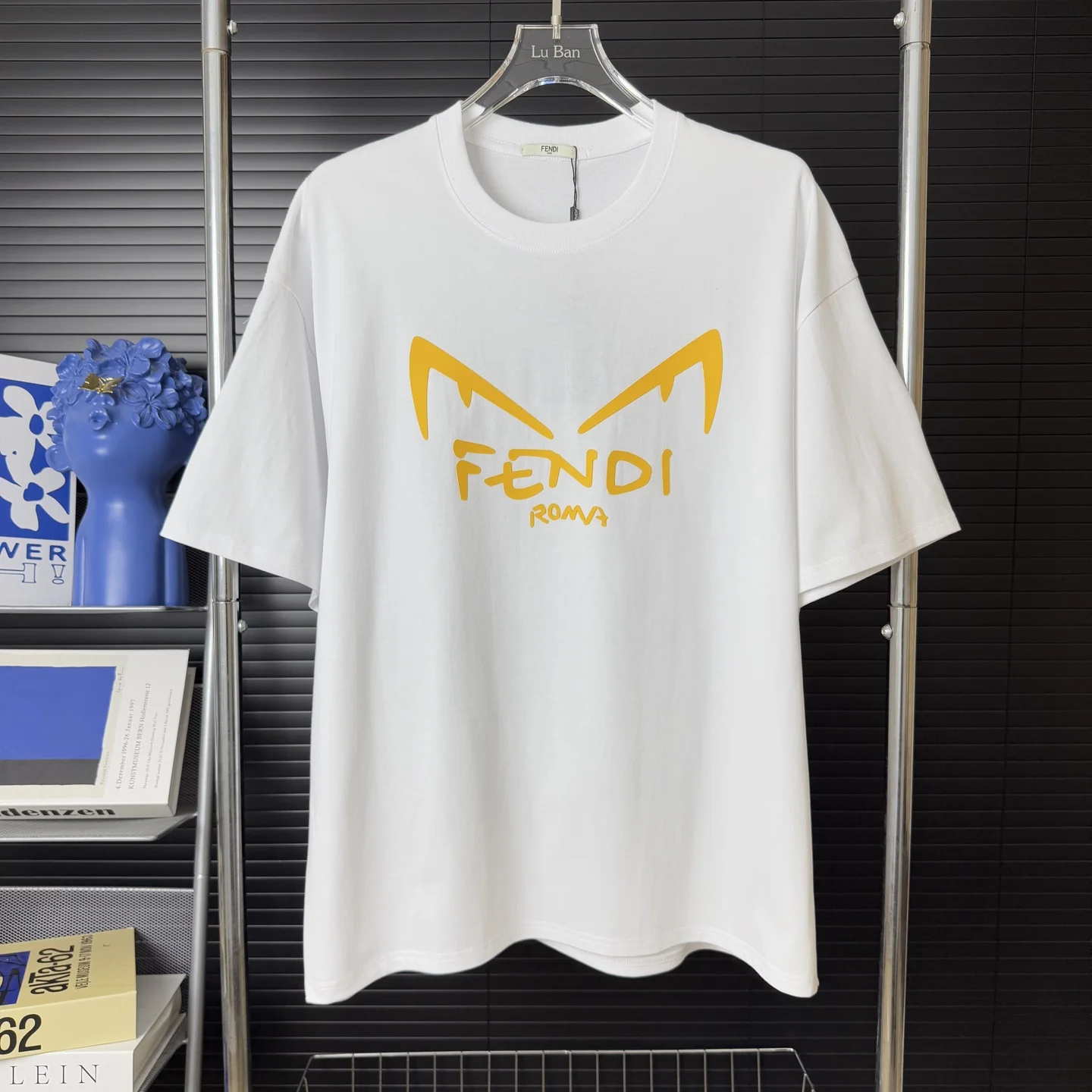 Fendi White 3D Printed Logo Oversized Heavy-Cotton T-Shirt