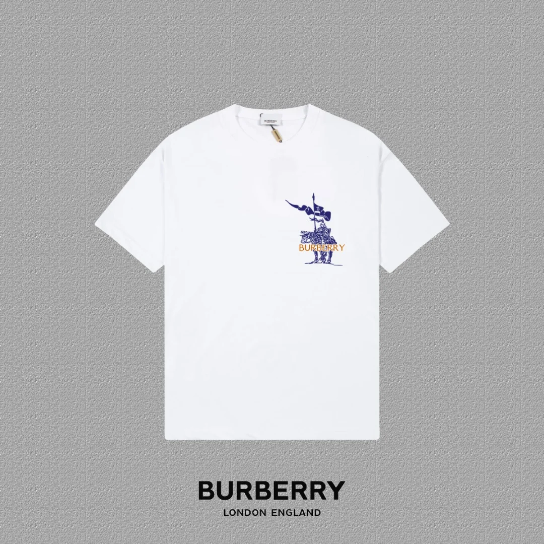 Burberry 2025FW White Logo & Knight Print T-Shirt