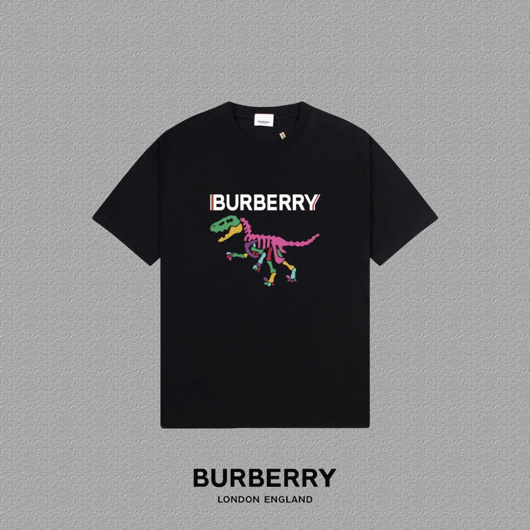 Burberry 2025FW Black Thick-Plate Knight & Letter Logo T-Shirt