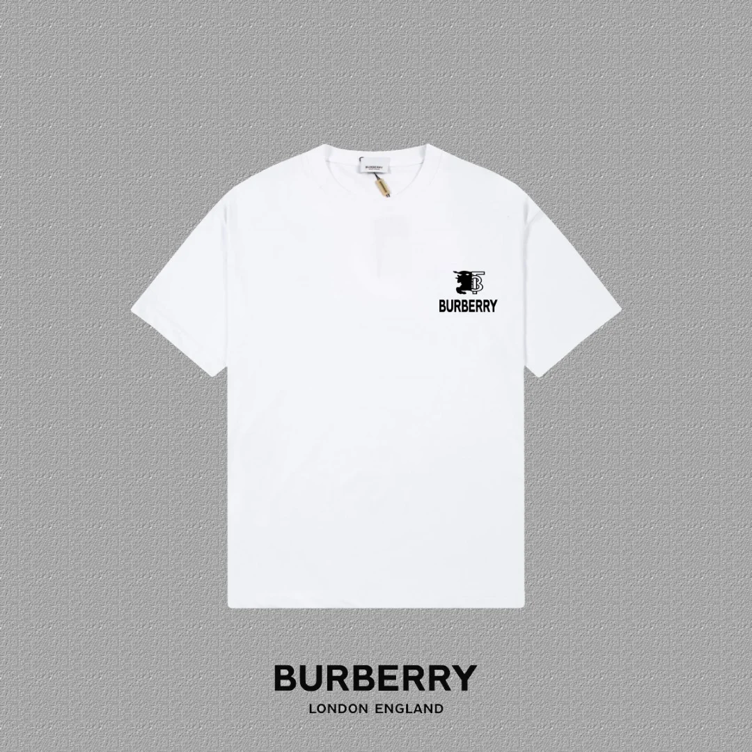 Burberry 2025FW White Heavy-Duty Fabric & Logo Print T-Shirt