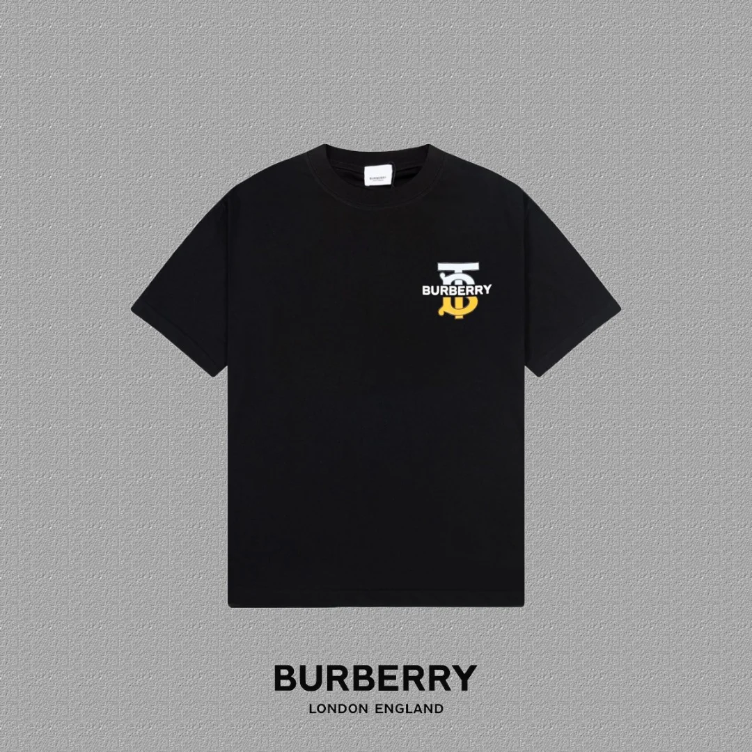 Burberry 2025FW Black Logo Print Heavy-Fabric T-Shirt
