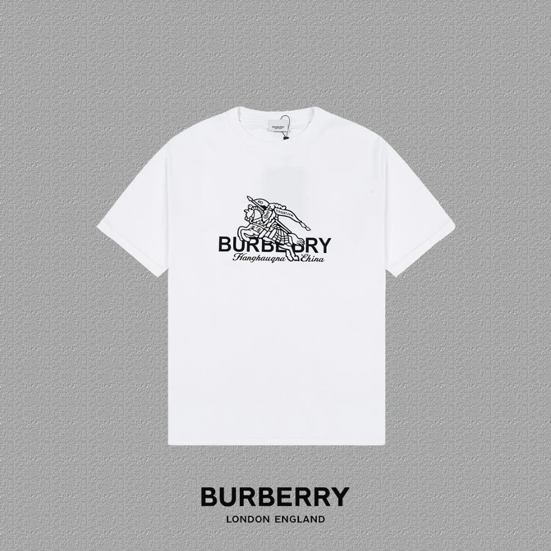 Burberry 2025FW White Thick-Plate Letter Logo T-Shirt