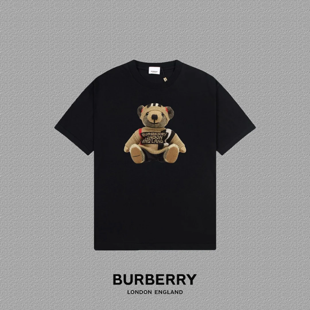Burberry 2025FW Black TB Thick-Plate Letter Logo Print T-Shirt