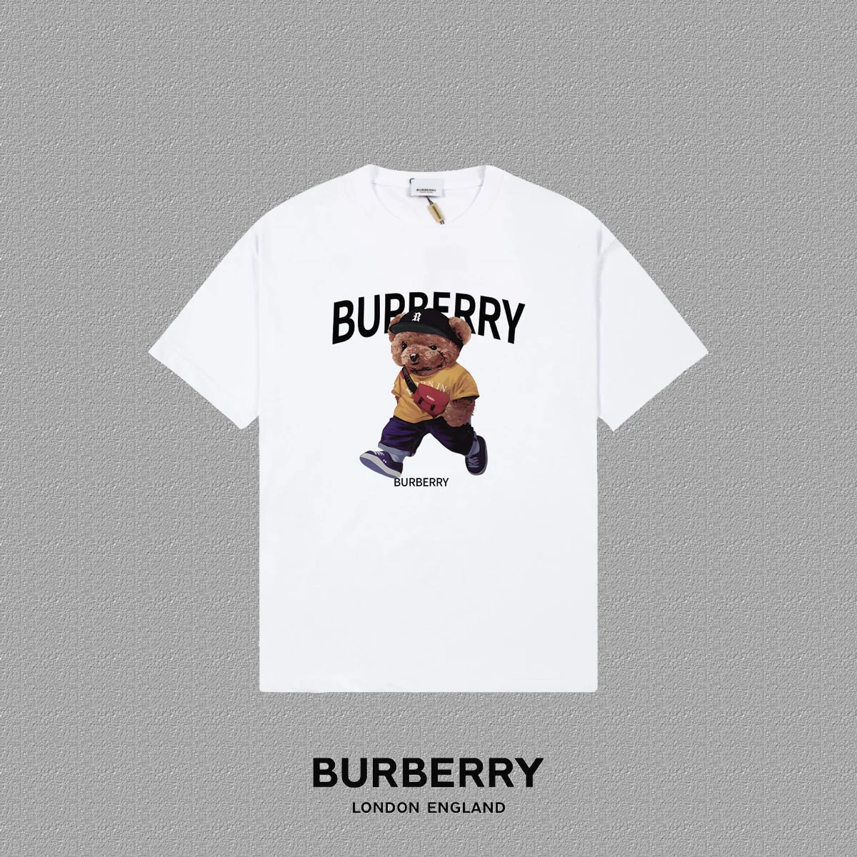 Burberry 2025FW White Letter LOGO Print Heavy-Fabric T-Shirt