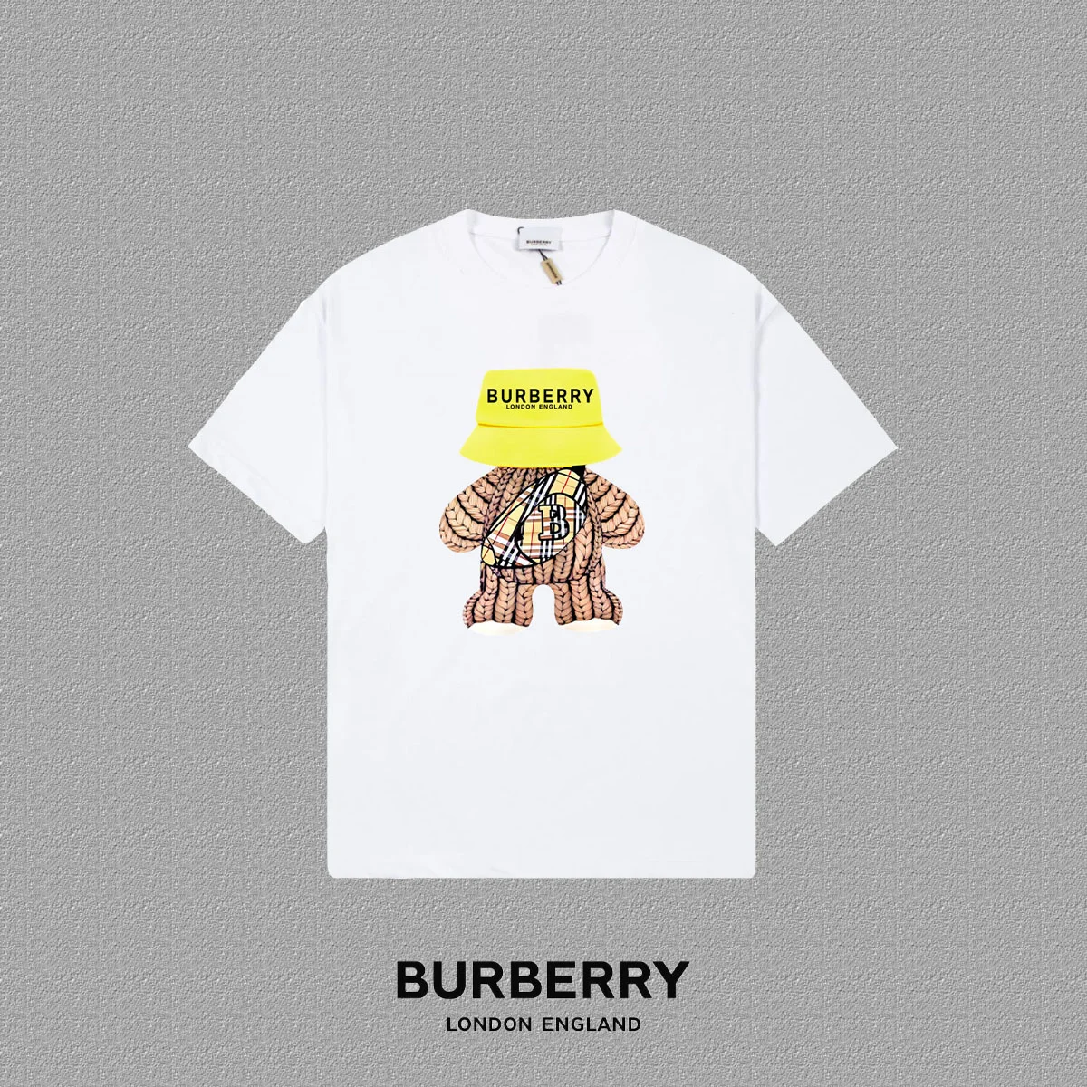 Burberry 2025FW White Premium 300g Logo Print Unisex T-Shirt