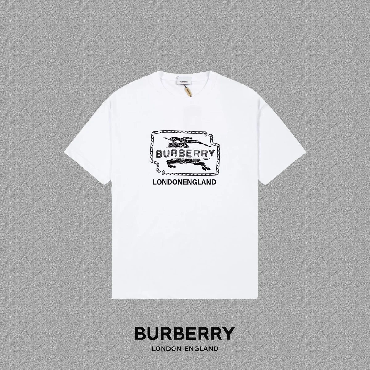 Burberry 2025FW White Letter LOGO Print T-Shirt