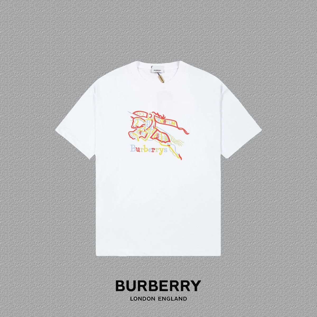 Burberry 2025FW White Letter LOGO Print T-Shirt